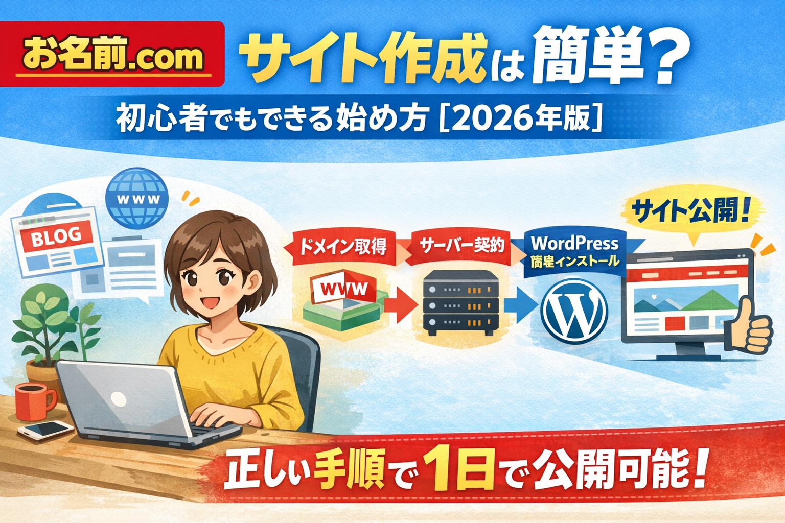 お名前.comでサイト作成は簡単？初心者でもできる始め方【2026年版】